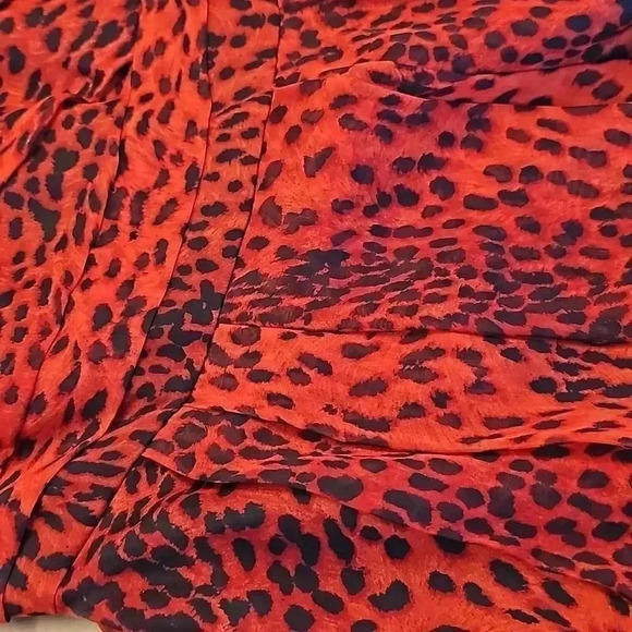 ♥ZARA Silk Red leopard strapless dress - Picture 2 of 14